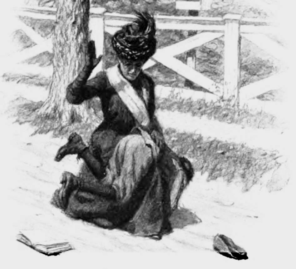 An older woman spanks a young child in the snow